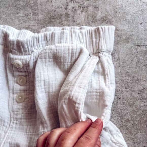 Madewell White Cotton Lightweight Pull On Shorts Size Small - Picture 4 of 5